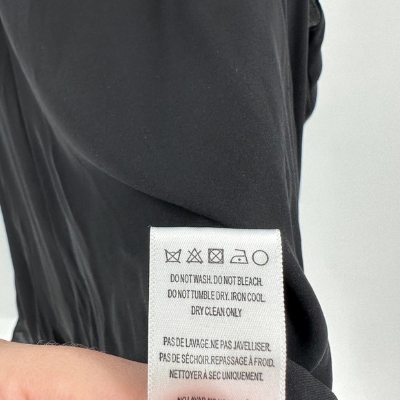 Artelier Nicole Miller Black Cold Shoulder Silk Blouse - Picture 6 of 12